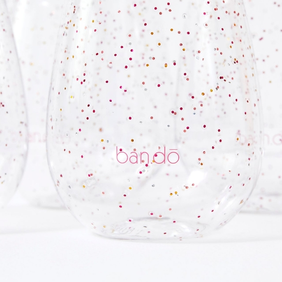 Ban.Do Stemless Acrylic Wine Glass Set Of Four With Glitter Infusion - Picture 4 of 4